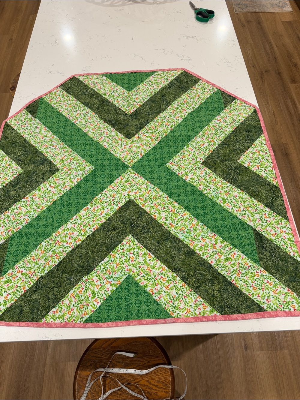 Green Chevron Quilt - Picture 5 of 6